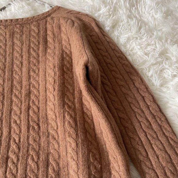 Mcfee Wool-Cashmere Blend Short Cable Knit Light Brown - Picture 7 of 7